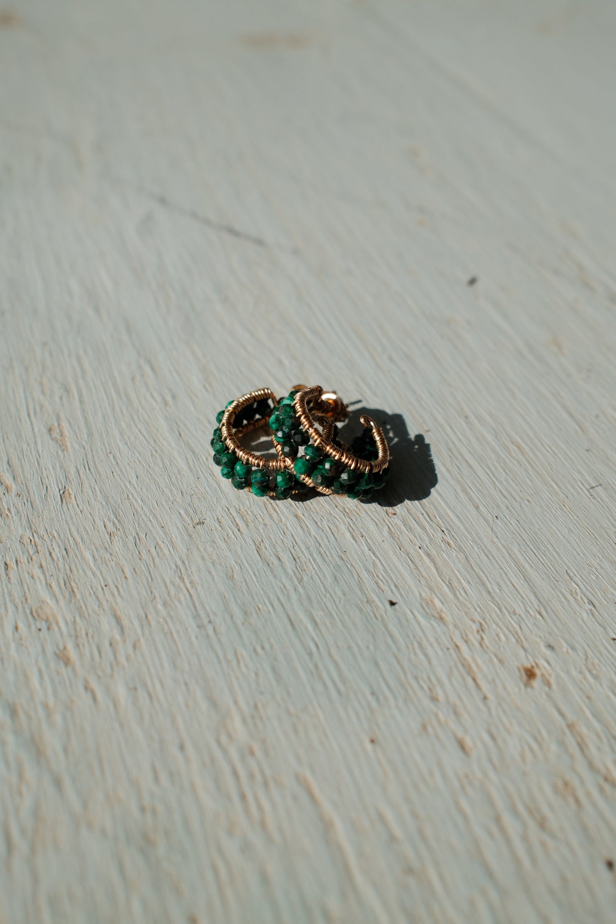 Small Malachite Huggies