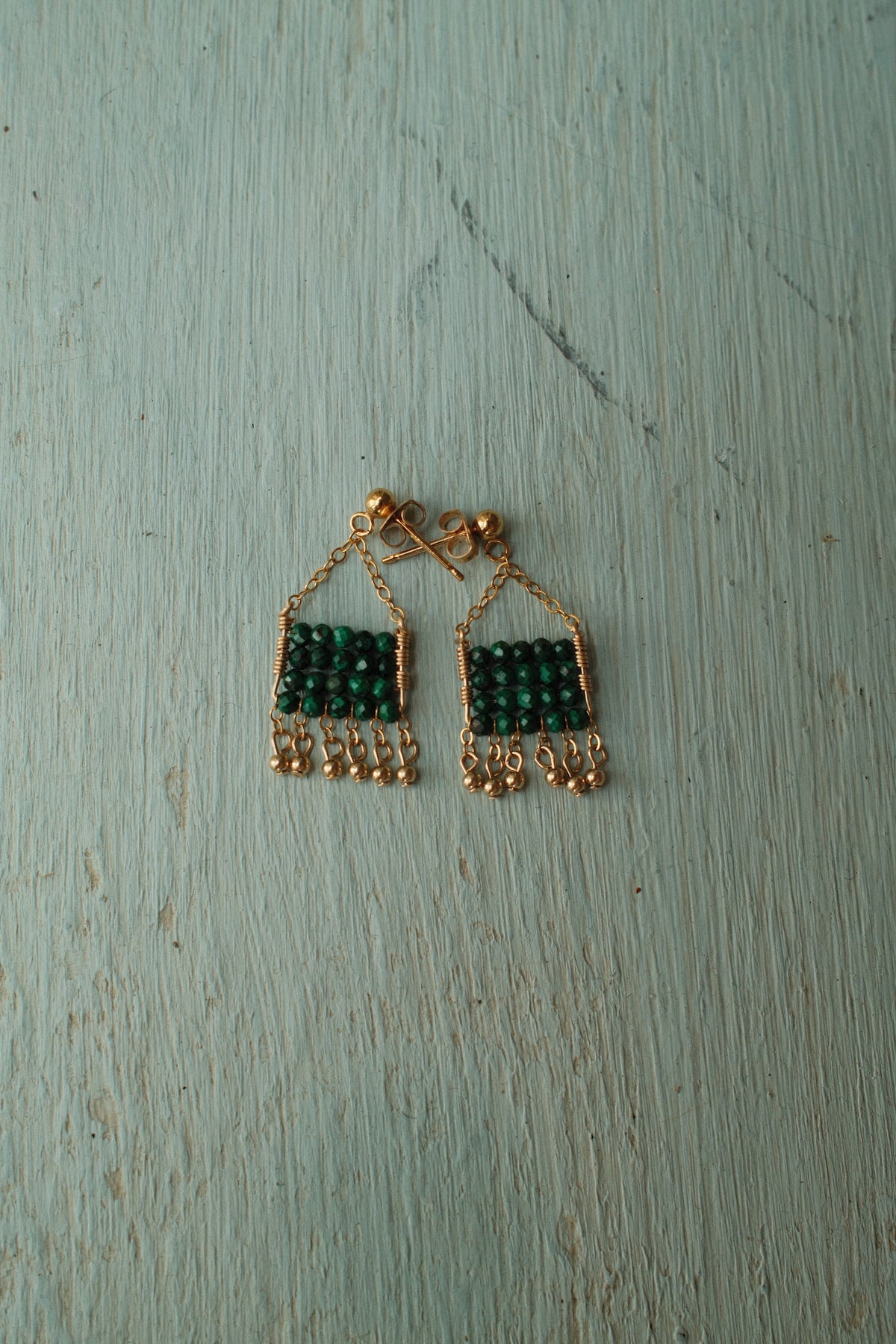 Mini Olakira Malachite Earrings