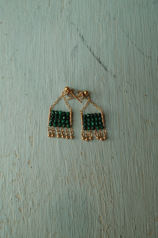 Mini Olakira Malachite Earrings