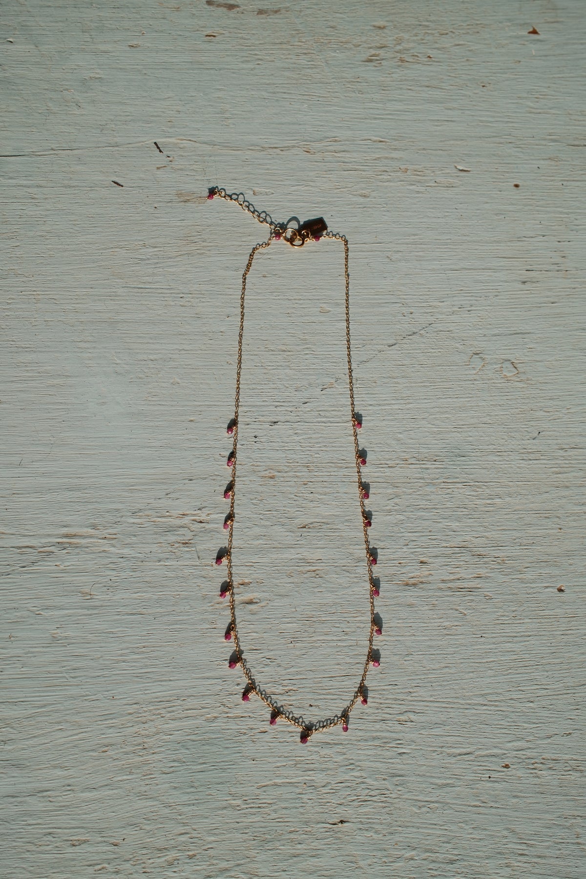 Chain Necklace with Ruby beads